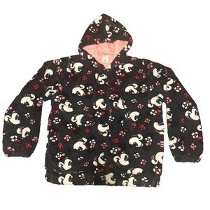 Disney Parks Hooded Jacket Faux Fur Fuzzy Minnie Mouse Size XL